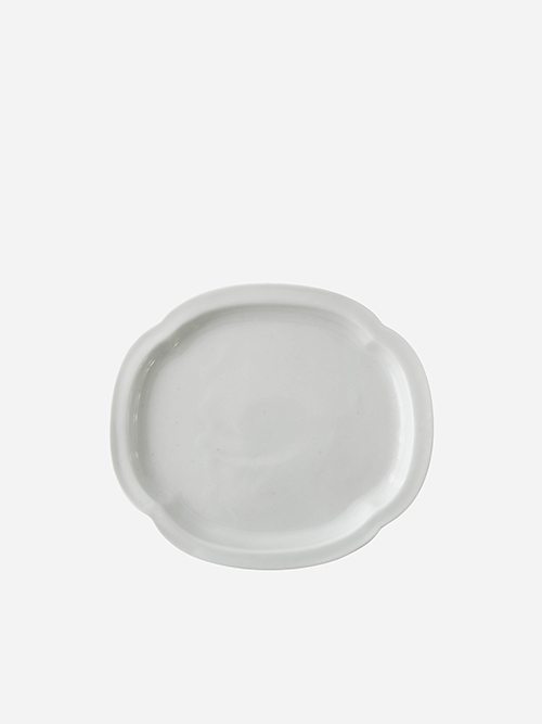 [쿠타니] 백자 구름 플랫 접시 20cm